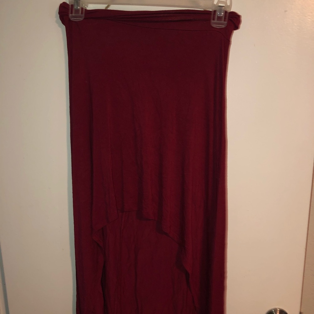 Red half way skirt